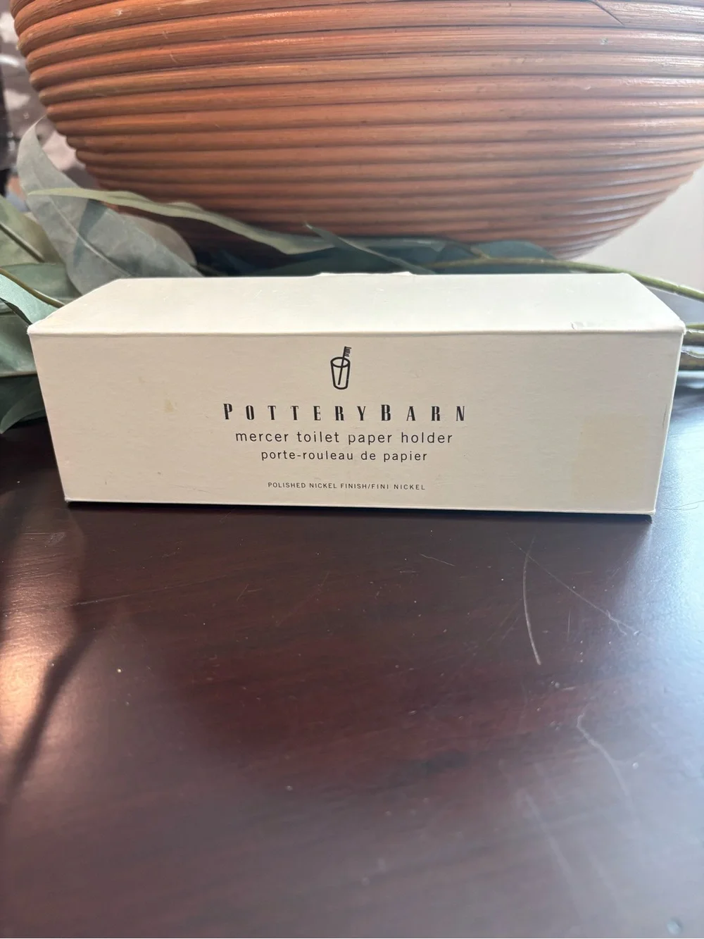 Pottery Barn Mercer Polished Nickel Toilet Paper Holder Classic Design New